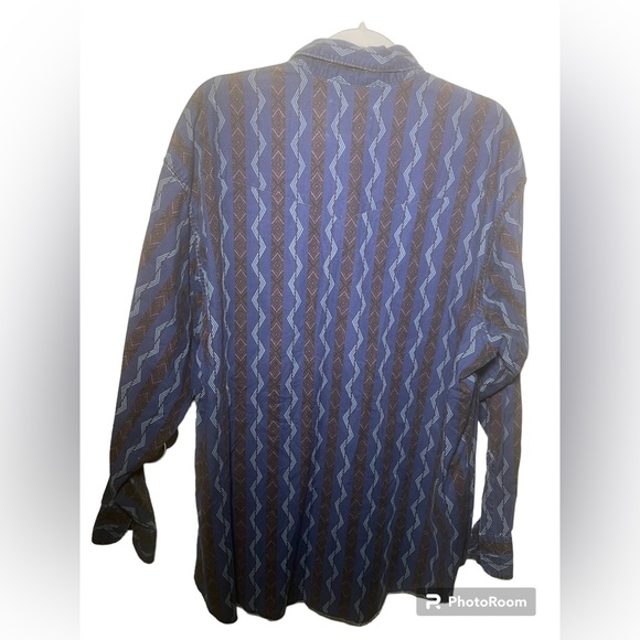 Vintage Wrangler Western zig zag button up Shirt 18 x 35 men’s USA - Picture 6 of 7